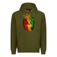 Army Green Juneteenth Lion King Premium Hoodie - LillyAllenDesigns
