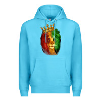 Ocean Blue Juneteenth Lion King Premium Hoodie - LillyAllenDesigns
