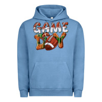 Pigment Pebble Blue Game day leopard Football Urban Hoodie - NancyCooperArtShop