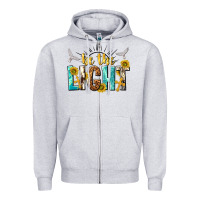 Heather Grey be the light Zipper Hoodie - NancyCooperArtShop