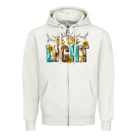 Oatmeal Heather be the light Zipper Hoodie - NancyCooperArtShop