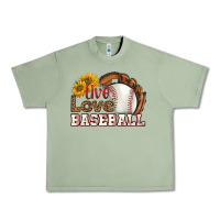 Oil Green live love baseball Urban Heavy Tee - HRA Design Shop