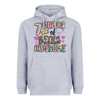 Heather Grey 7 years of being awesome Heavyweight Hoodie - MaliasSmallBusiness