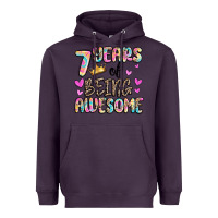 Plum 7 years of being awesome Heavyweight Hoodie - MaliasSmallBusiness