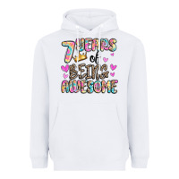 White 7 years of being awesome Heavyweight Hoodie - MaliasSmallBusiness