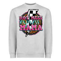 Heather Grey hot mess express mama Heavyweight Sweatshirt - Zillion Design Studio
