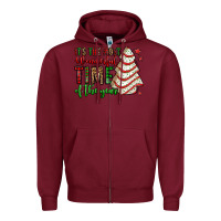 Burgundy it's the most wonderful time of the year christmas tree cake Zipper Hoodie - Jasminsmagicworld