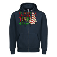 Navy it's the most wonderful time of the year christmas tree cake Zipper Hoodie - Jasminsmagicworld