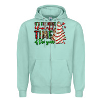 Seafoam it's the most wonderful time of the year christmas tree cake Zipper Hoodie - Jasminsmagicworld