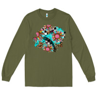 Army Green race sunflower patches Long Sleeve Tee - AdoDesignShop