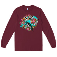 Burgundy race sunflower patches Long Sleeve Tee - AdoDesignShop