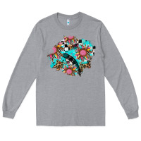 Heather Grey race sunflower patches Long Sleeve Tee - AdoDesignShop