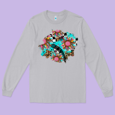 Race Sunflower Patches Long Sleeve Tee Designed By Adodesignshop