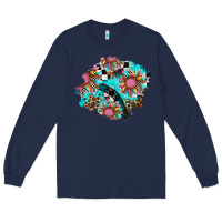 Navy race sunflower patches Long Sleeve Tee - AdoDesignShop