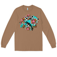Toasted Coconut race sunflower patches Long Sleeve Tee - AdoDesignShop
