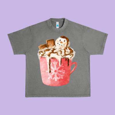 Hotcocoa With Snowman  Fa Element Urban Heavy Tee Designed By Fadigitalartstudio