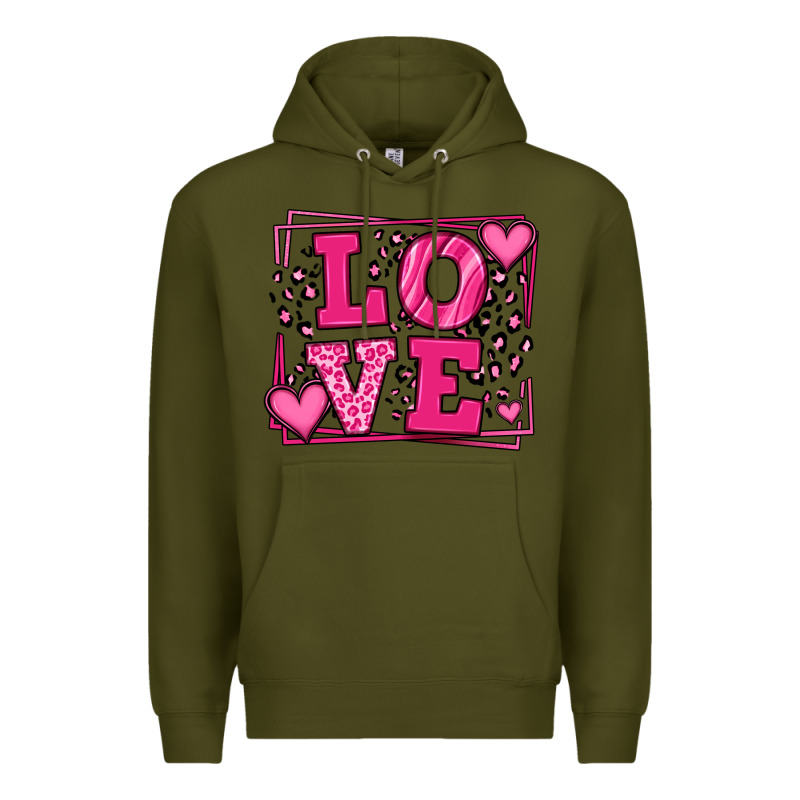 Love Leopard Frame Premium Hoodie by LillyAllenDesigns | Teevron