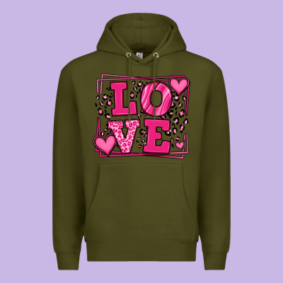 Love Leopard Frame Premium Hoodie Designed By Lillyallendesigns