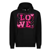 Black Love leopard frame Premium Hoodie - LillyAllenDesigns