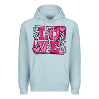 Blue Mist Love leopard frame Premium Hoodie - LillyAllenDesigns