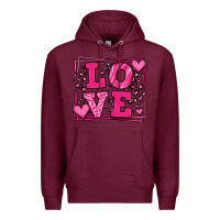 Burgundy Love leopard frame Premium Hoodie - LillyAllenDesigns