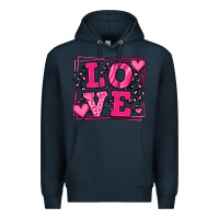 Navy Love leopard frame Premium Hoodie - LillyAllenDesigns