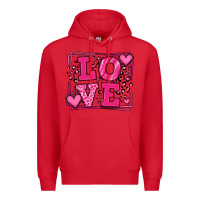 Red Love leopard frame Premium Hoodie - LillyAllenDesigns