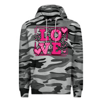 Slate Camo Love leopard frame Premium Hoodie - LillyAllenDesigns