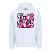 White Love leopard frame Premium Hoodie - LillyAllenDesigns