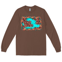 Chestnut easter Leopard turquoise background Long Sleeve Tee - JahusDesignShop