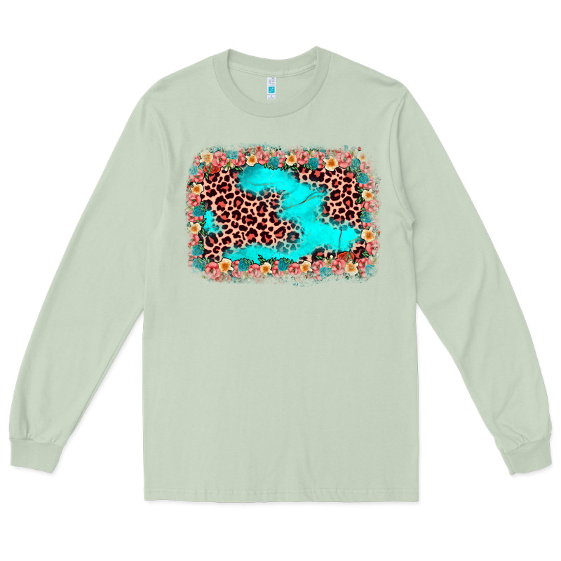 Easter Leopard Turquoise Background Long Sleeve Tee by JahusDesignShop | Teevron