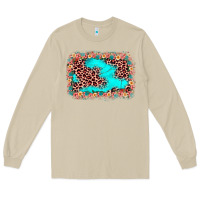 Mushroom easter Leopard turquoise background Long Sleeve Tee - JahusDesignShop
