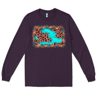 Plum easter Leopard turquoise background Long Sleeve Tee - JahusDesignShop