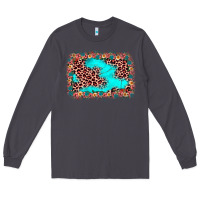 Smoke easter Leopard turquoise background Long Sleeve Tee - JahusDesignShop