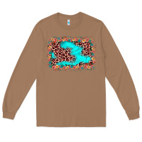 Toasted Coconut easter Leopard turquoise background Long Sleeve Tee - JahusDesignShop