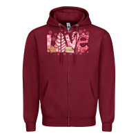 Burgundy love pink christmas tree cake Zipper Hoodie - Jasminsmagicworld