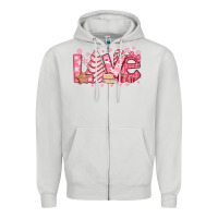Dove Grey love pink christmas tree cake Zipper Hoodie - Jasminsmagicworld