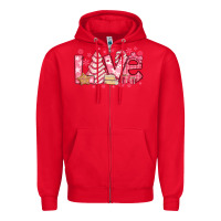 Red love pink christmas tree cake Zipper Hoodie - Jasminsmagicworld