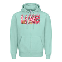 Seafoam love pink christmas tree cake Zipper Hoodie - Jasminsmagicworld
