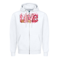 White love pink christmas tree cake Zipper Hoodie - Jasminsmagicworld