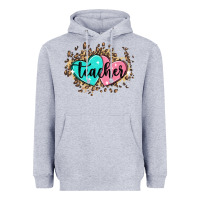 Heather Grey heart teacher Heavyweight Hoodie - MaliasSmallBusiness