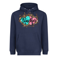 Navy heart teacher Heavyweight Hoodie - MaliasSmallBusiness