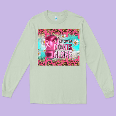 Breast Cancer  No One Fıghts Alone Tumbler Long Sleeve Tee Designed By Artiststas