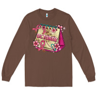 Chestnut pink cancer ribbon and october calendar Long Sleeve Tee - AdoDesignShop