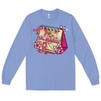 Colony Blue pink cancer ribbon and october calendar Long Sleeve Tee - AdoDesignShop