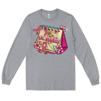 Heather Grey pink cancer ribbon and october calendar Long Sleeve Tee - AdoDesignShop