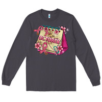 Smoke pink cancer ribbon and october calendar Long Sleeve Tee - AdoDesignShop