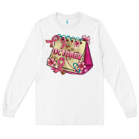 White pink cancer ribbon and october calendar Long Sleeve Tee - AdoDesignShop