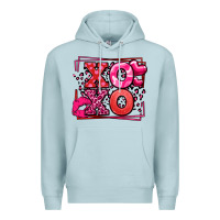 Blue Mist Xoxo Valentine's Day leopard frame Premium Hoodie - LillyAllenDesigns