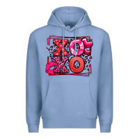 Colony Blue Xoxo Valentine's Day leopard frame Premium Hoodie - LillyAllenDesigns